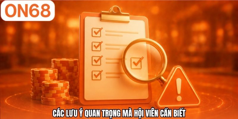 Các lưu ý quan trọng mà hội viên cần biết 